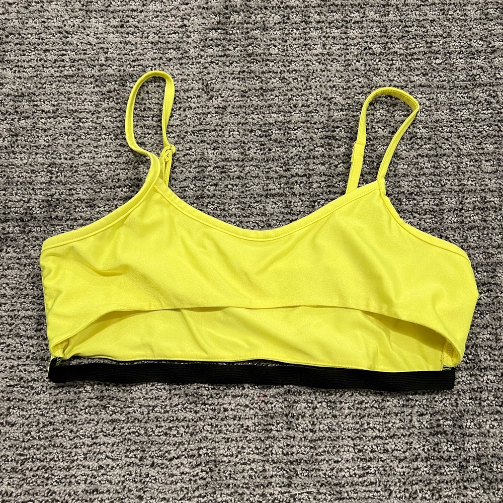 Iheartraves neon yellow underboob top
